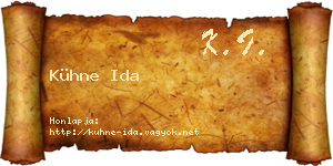 Kühne Ida névjegykártya