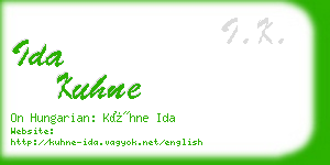 ida kuhne business card